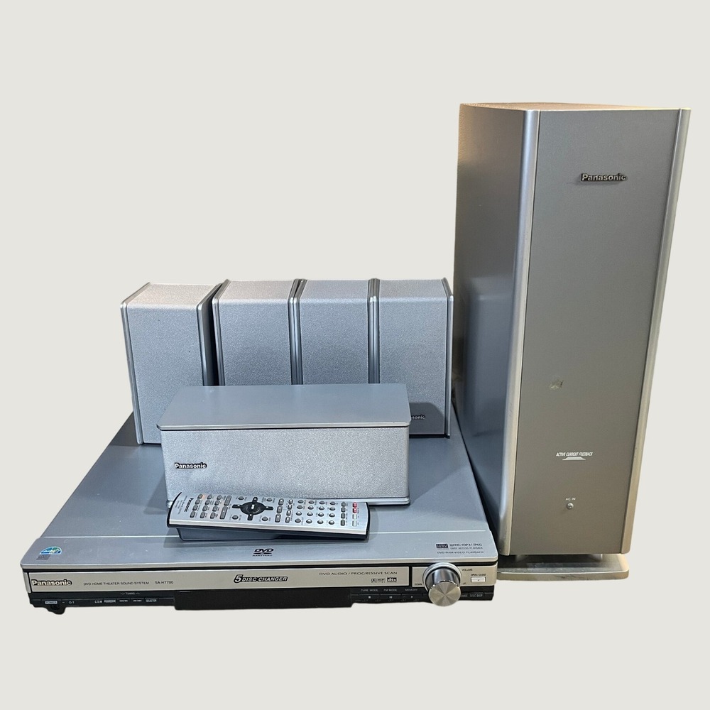 Panasonic SA-HT700 DVD Home Theater Sound System 5-Disc Changer Silver SB-WA340